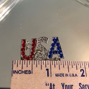 Vintage Rhinestone USA BROOCH signed N R